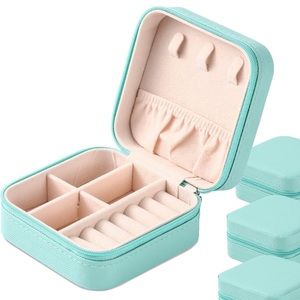 NWT Luxe Small Full Zip Jewelry Case in Tiffany Blue